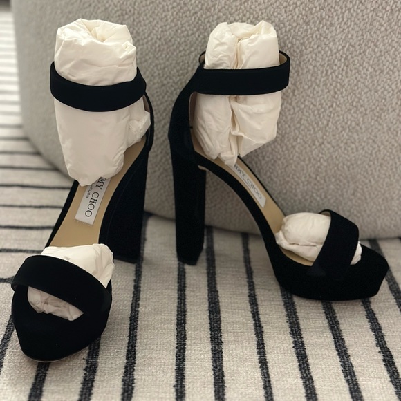 SOLD - Jimmy Choo Holly 120 | Black Velvet - Picture 3 of 8